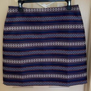 Loft Red & Blue Skirt